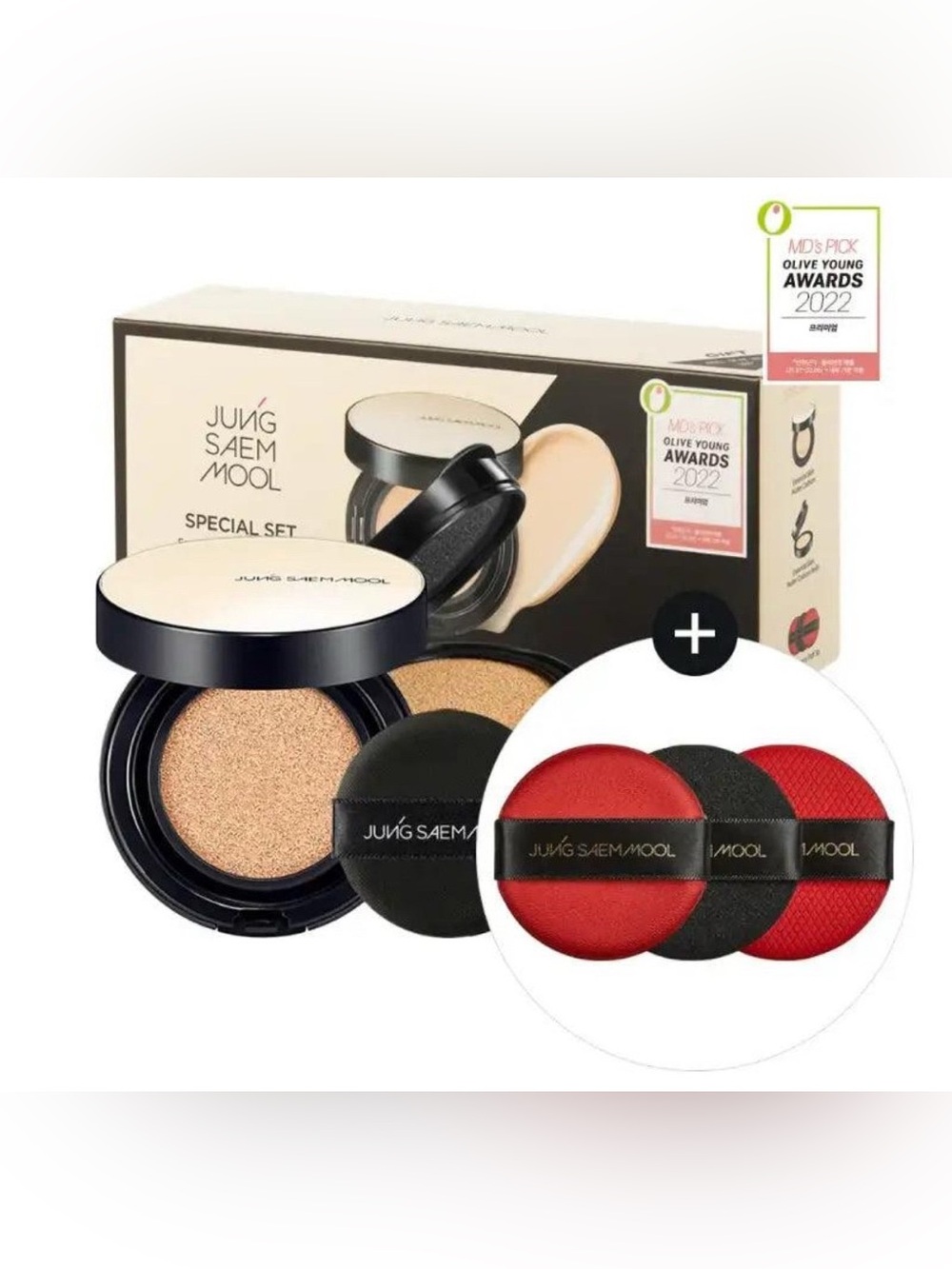 Jung Saem Mool Essential Skin Nuder Cushion Set in shade 21 Medium